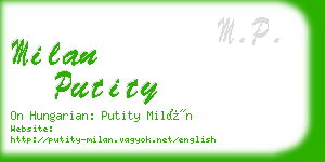 milan putity business card